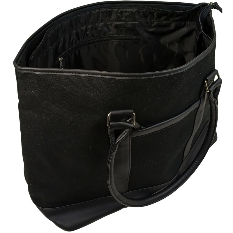 Коттонова дорожня сумка 40L Live in style Weekender чорна 55х35х24 см
