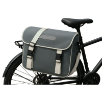 Багажна велосумка з дощовиком - наплічна сумка 2 в 1, 20L Bikemate сіра