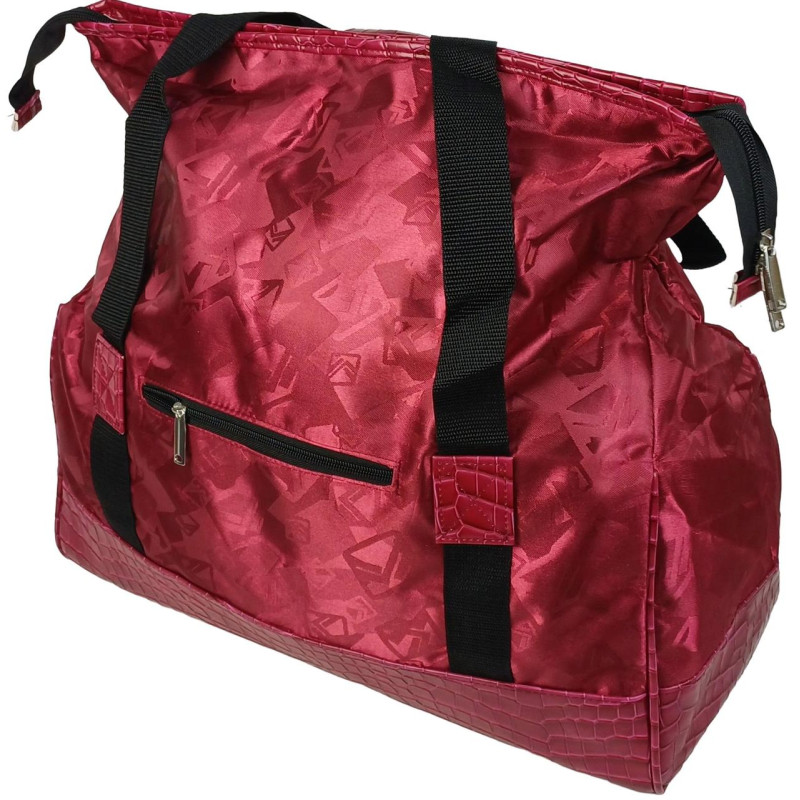 Дорожная сумка, саквояж 25L Wallaby бордовая геометрия