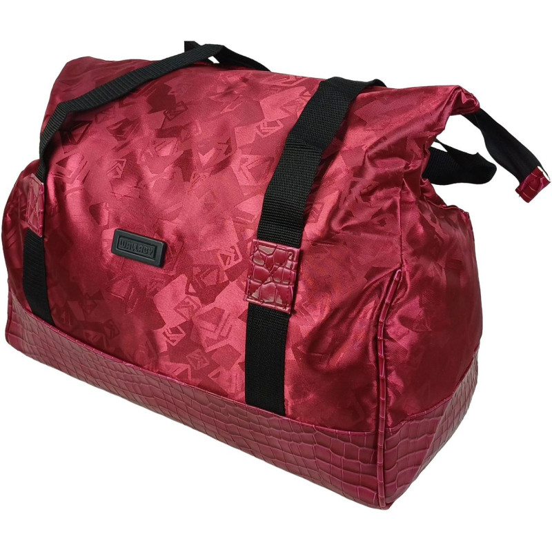 Дорожная сумка, саквояж 25L Wallaby бордовая геометрия