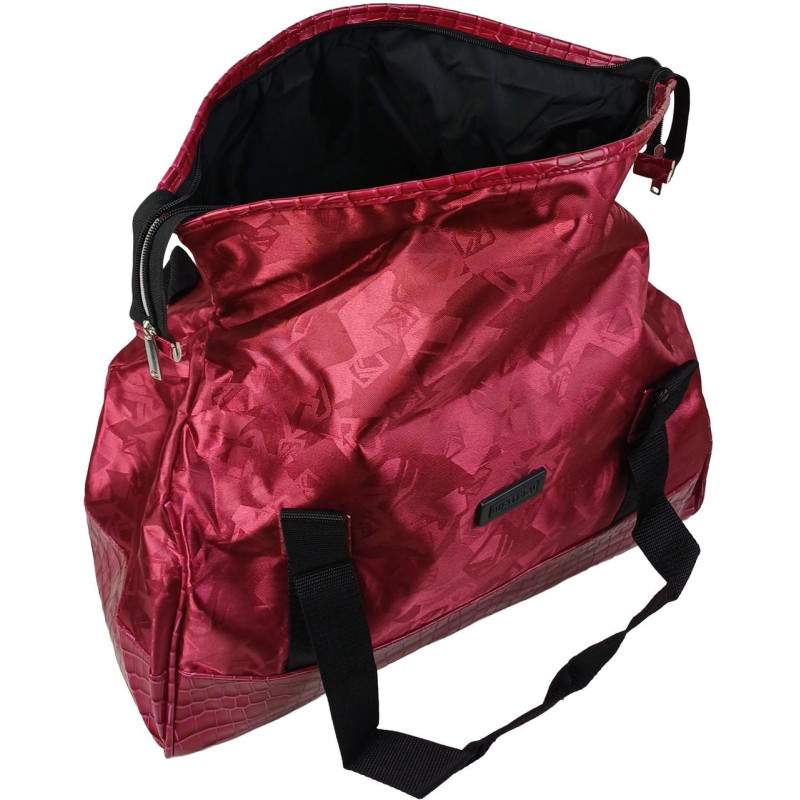 Дорожная сумка, саквояж 25L Wallaby бордовая геометрия