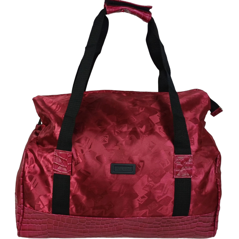 Дорожная сумка, саквояж 25L Wallaby бордовая геометрия