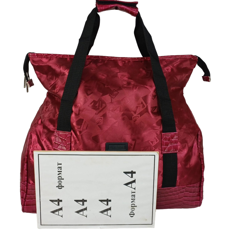 Дорожная сумка, саквояж 25L Wallaby бордовая геометрия