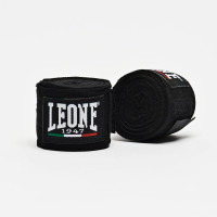 Бинты для бокса Leone AB705 Black, Комплект: 2 шт. с футляром, Длина 3.5 м, Хлопок, Нейлон, Эластан, Черный