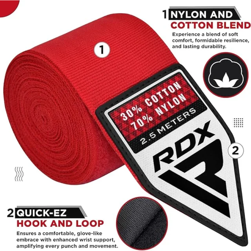 Бинти для боксу RDX Hand Wraps Red (2.5м.)
