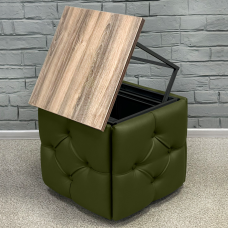 Пуф-трансформер 5в1 Остин-1 со столиком экокожа оливковый/пенероло темный 7-1-9005