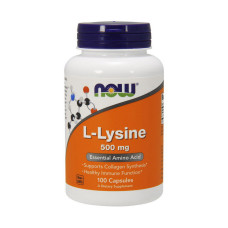 Лизин, L-Lysine 500 mg, NOW, 100 капсул