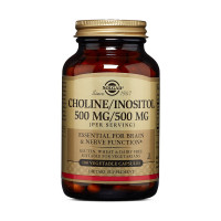 Вітаміни та мінерали, Choline/Inositol 500/500, Solgar, 100 капсул