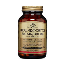 Витамины и минералы, Choline/Inositol 500/500, Solgar, 100 капсул