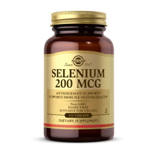 Селен, Selenium 200 mcg, Solgar, 100 таблеток