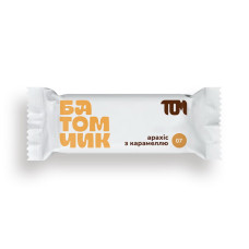 Протеиновый батончик, Батомчик арахіс з карамеллю, TOM peanut butter, 45 г