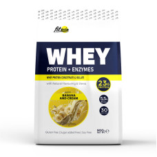 Сывороточный протеин, Whey Protein + Enzymes, FitWin, 900 г (Банан со сливками)