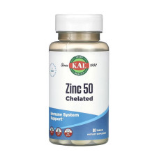 Цинк, Zinc 50 Chelated, KAL, 90 таблеток