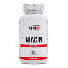 Витамины и минералы, Niacin 500 mg, MST, 60 капсул