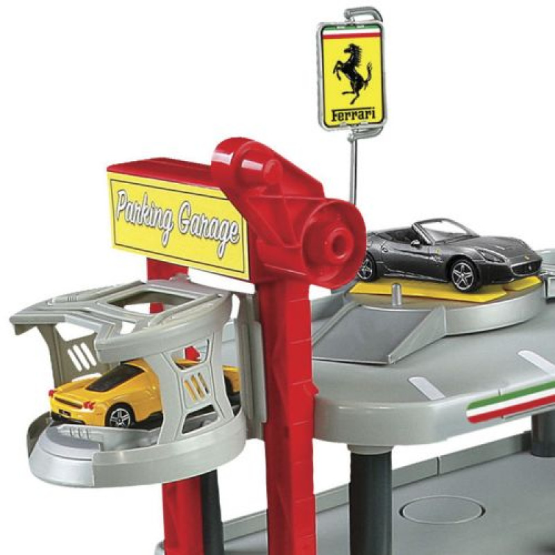 Игровой набор - ГАРАЖ FERRARI (3 уровня, 2 машинки 1:43)