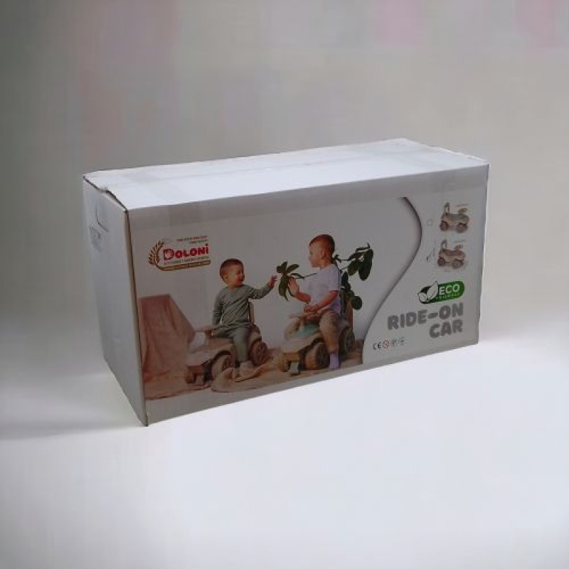 Игрушка детская каталка-толокарь "Машинка", эко серия, музыкальная (укр)