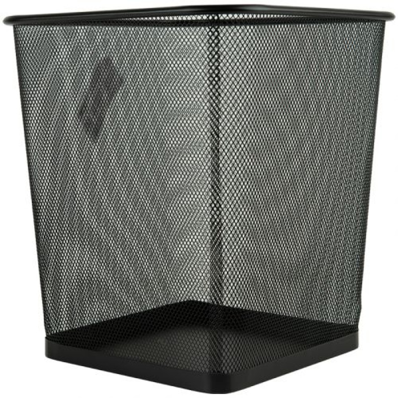 Корзина для бумаг квадратная 270x300 мм метал., черная