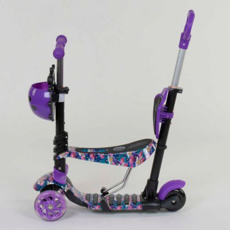 Самокат 5в1 19870 (1) Best Scooter, АБСТРАКЦІЯ, PU колеса, ПІДСВІЧУВАННЯ КОЛІС, в коробці