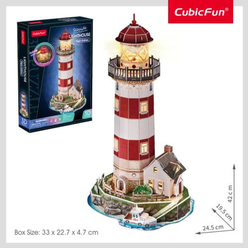 CubicFun Трехмерная головоломка-конструктор с LED подсветкой Маяк
