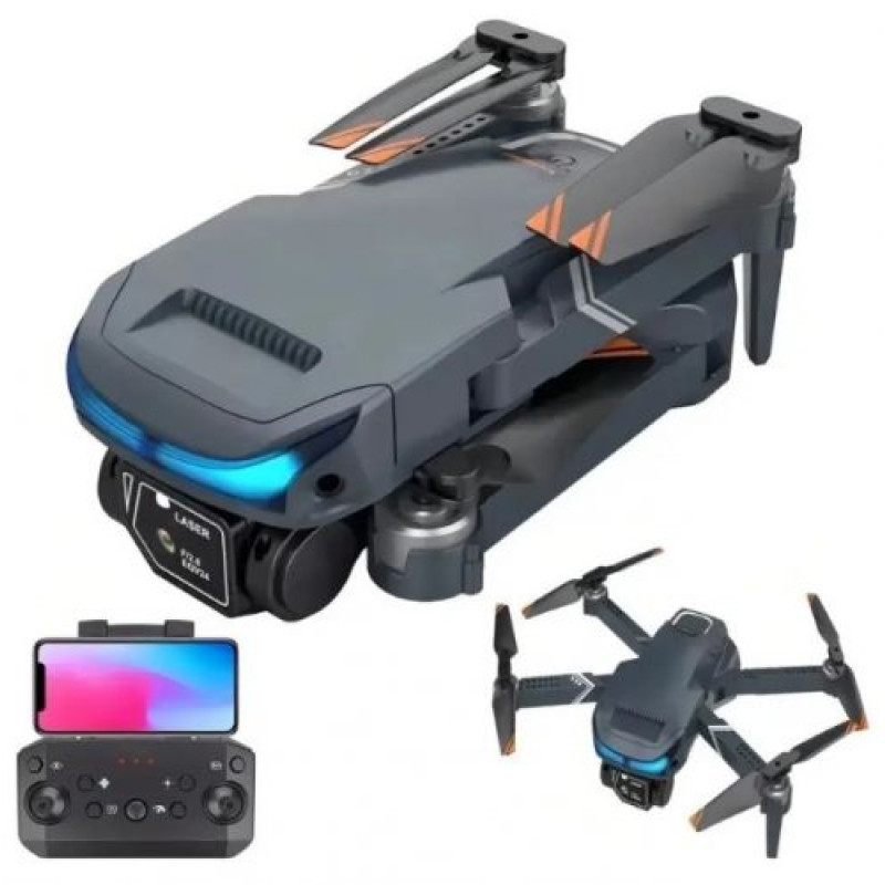 Квадрокоптер на радіокеруванні (headless mode, LED light, уникає перешкоди, оберти на 360, керування з додатка, Wi-fi камера, безщітковий мотор, пульт керування 2.4 G, футляр)