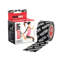 Кінезіо тейп RockTape Design (5см х 5м) Черный с белым лого