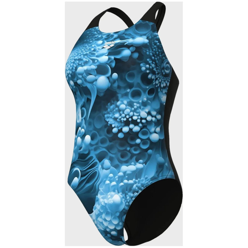 Купальник закритий для жінок Arena BLUE FLOWERS SWIMSUIT V BACK