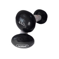 LiveUp Vinyl Dumbbell Egg Head гантели виниловые 2х4 кг (пара), черные, виниловое покрытие, эргономичная форма egg-head, нескользящая поверхность, для фитнеса, аэробики и домашних тренировок