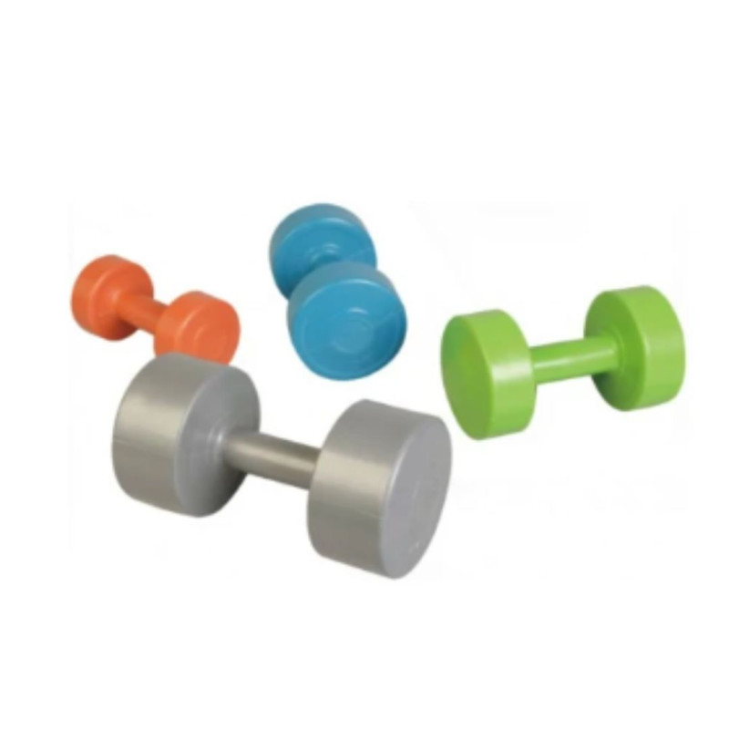 LiveUp Cement Dumbbell гантелі пластикові (цементні) 2х4 кг (пара), сірі, пластикове покриття, цементний наповнювач, розбірні, нековзка поверхня, для силових тренувань вдома