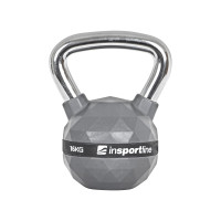Гиря inSPORTline Kettlebell PU, 16 кг, сталь, хромированная с полиуретановым покрытием