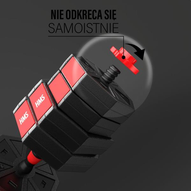 Набір штанга+гантелі HMS SGC40 - 2 х 20 кг, чорно-червоний