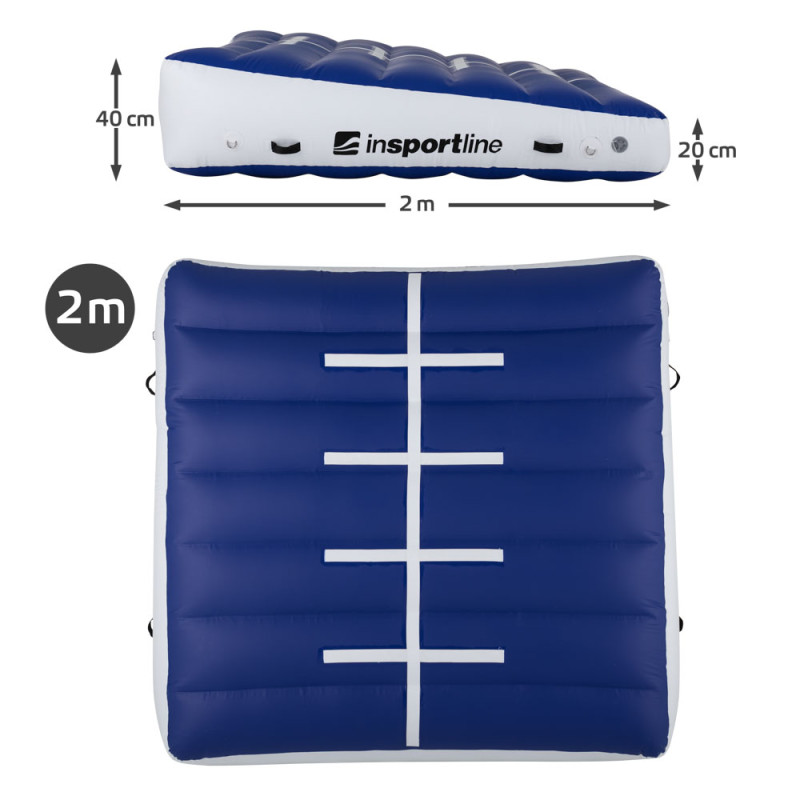 Килимок надувний гімнастичний inSPORTline Airincline 200x200 см, біло-синій