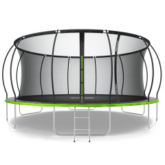 Батут Zipro Jump Pro Premium з внутрішньою сіткою 16 футів 496 см чорно-зелений
