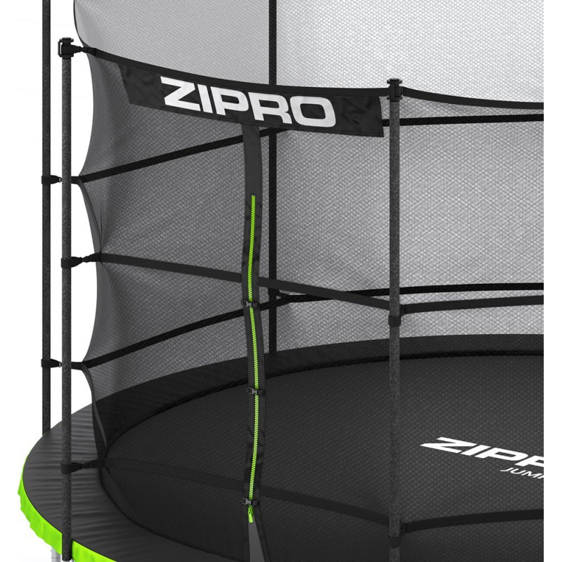 Батут Zipro Jump Pro з внутрішньою сіткою 12 футів 374 см чорно-зелений