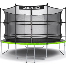 Батут Zipro Jump Pro з внутрішньою сіткою 12 футів 374 см чорно-зелений