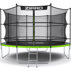Батут Zipro Jump Pro з внутрішньою сіткою 12 футів 374 см чорно-зелений
