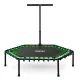 Батут для фітнесу Neo-Sport 1103 з поручнем 4 фути 127 см чорно-зелений