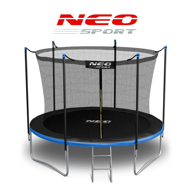Батут Neo-Sport з внутрішньою сіткою 10 футів 312 см чорно-синій
