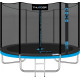 Батут THUNDER OUTSIDE PRO з зовнішньою сіткою 8 футів 244 см чорно-блакитний