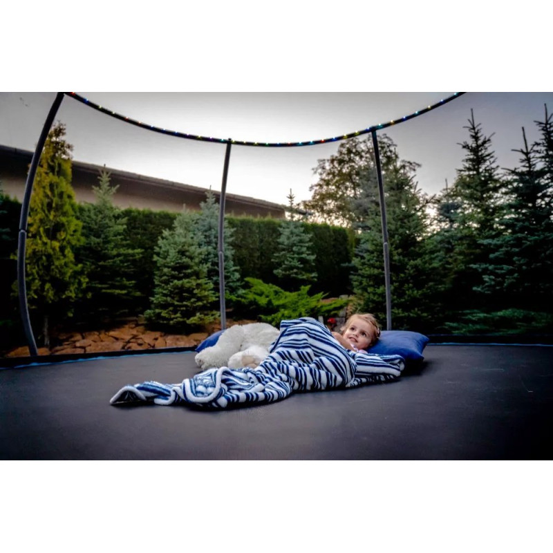 Батут THUNDER OUTSIDE PRO з зовнішньою сіткою 8 футів 244 см чорно-блакитний