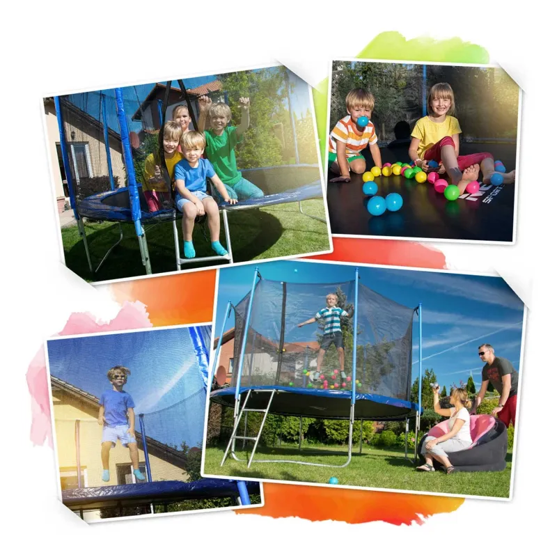 Батут Neo-Sport з зовнішньою сіткою 4,5 футів 140 см синій