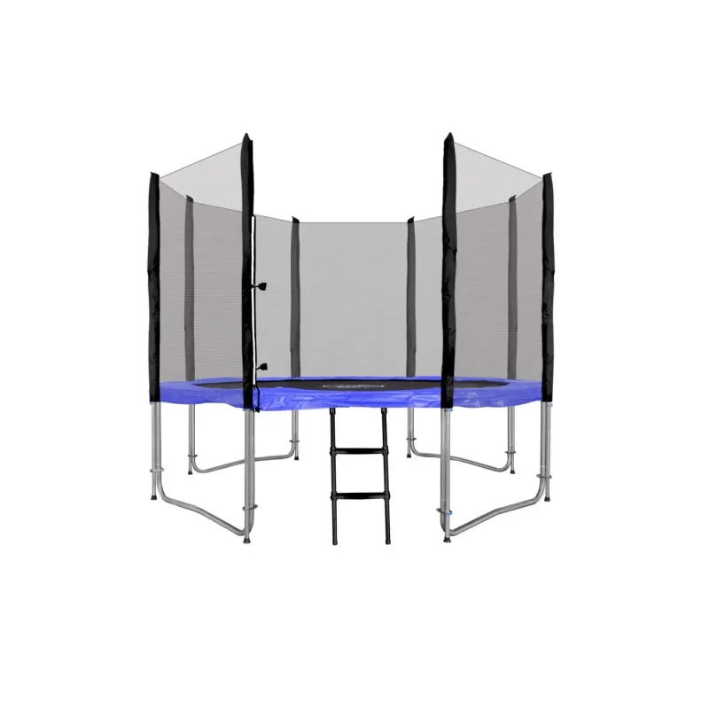 Батут SkyRamiz з зовнішньою сіткою 10 футів 305 см чорно-синій