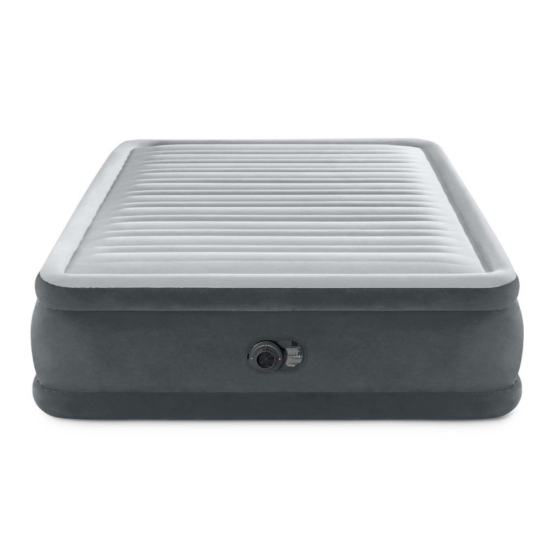 Матрац надувний Intex 64414ND з вбудованим електронасосом 203x152 см, чорно-сірий