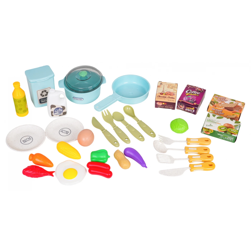 Дитяча кухня з функцією світла, звуку та аксесуарами Ramiz ZDZ.BD8022 38 ел. блакитна