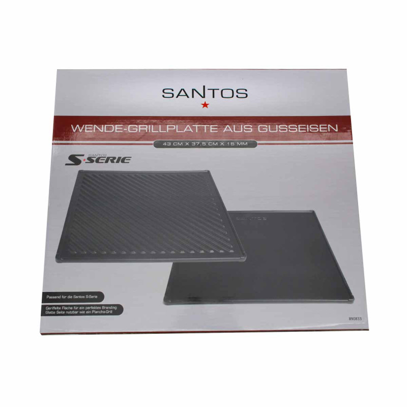 Плита-планча чавунна SANTOS для грилів S-серії, 43 x 37,5 см 230636 Код: 011550