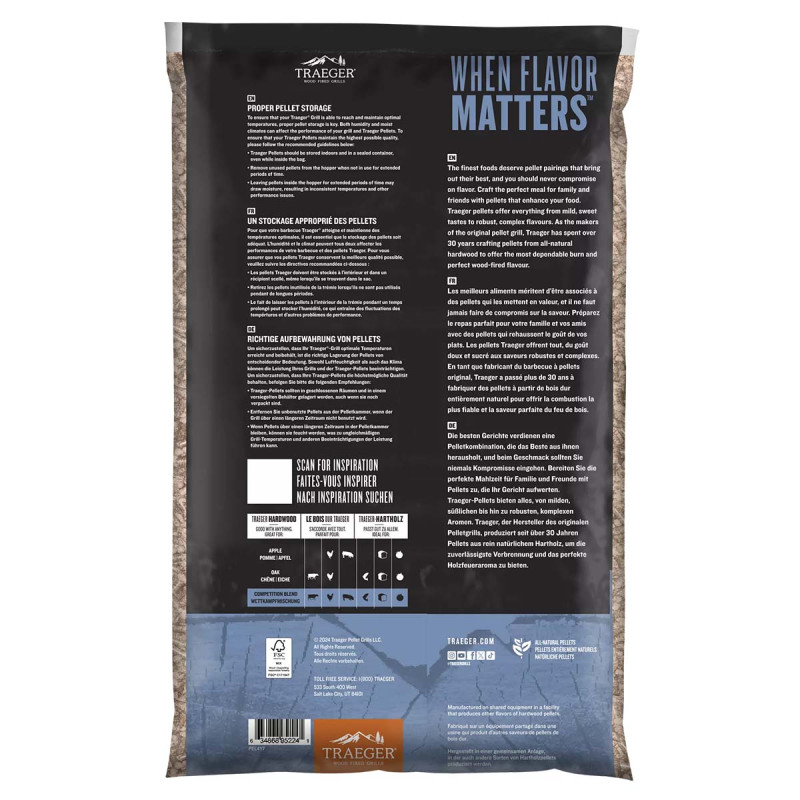 Пелети для гриля фірмова суміш Competition Blend 9кг 20л Traeger PEL417 Код: 014089