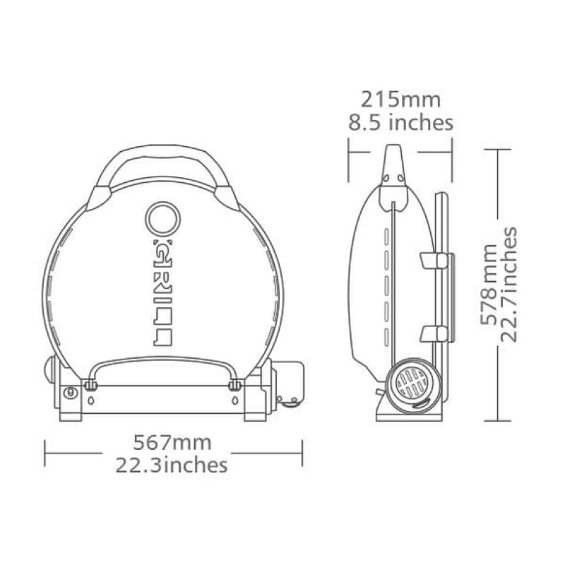 Портативний переносний газовий гриль O-GRILL 600T, помаранчевий Код: 009059