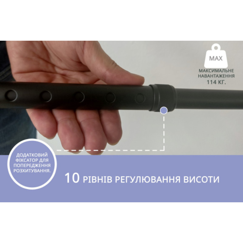 Тростина алюмінієва телескопічна Doctor Life 10100/C/E/BL чорний (10100/C/E/BL-2449)