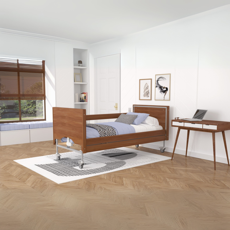 Ліжко Rehabed Taurus 2 LUX металеве з ламелями 90x200 SIL горіх (Nursing care bed TAURUS 2-2602)