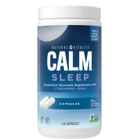 Спокойный сон с глицинатом магния и бергамотом, CALM, Sleep Magnesium Glycinate, Natural Vitality, 60 вегетарианских капсул