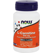 L-Карнитин, 500 мг, L-Carnitine, Now Foods, 30 капсул